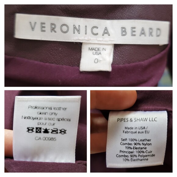 Veronica Beard 0 Leather Corset Back Vest Peplum Sleeveless Burgundy Plum Tank - Picture 4 of 12